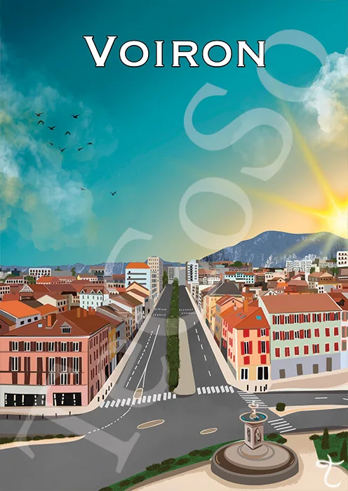 Illustration « Voiron Avenue Jules Ravat » par Tessa Cohen Solal