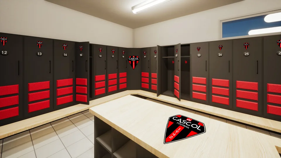 Des vestiaires aux couleurs du club