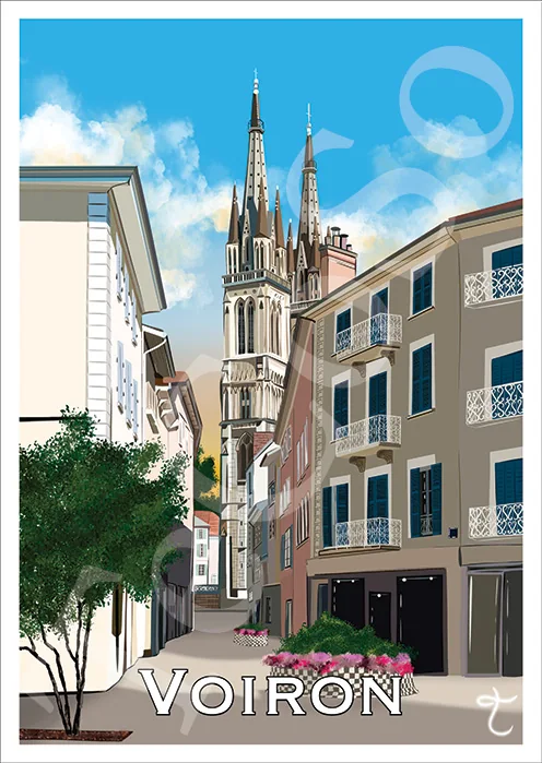 Illustration « Voiron Eglise de jour » par Tessa Cohen Solal