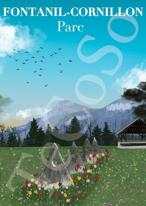 Illustration « Fontanil-Cornillon — Parc » par Tessa Cohen Solal