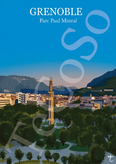 Illustration « Grenoble Parc Paul Mistral » par Tessa Cohen Solal