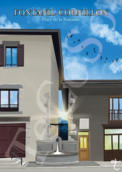 Illustration « Fontanil-Cornillon — Fontaine » par Tessa Cohen Solal