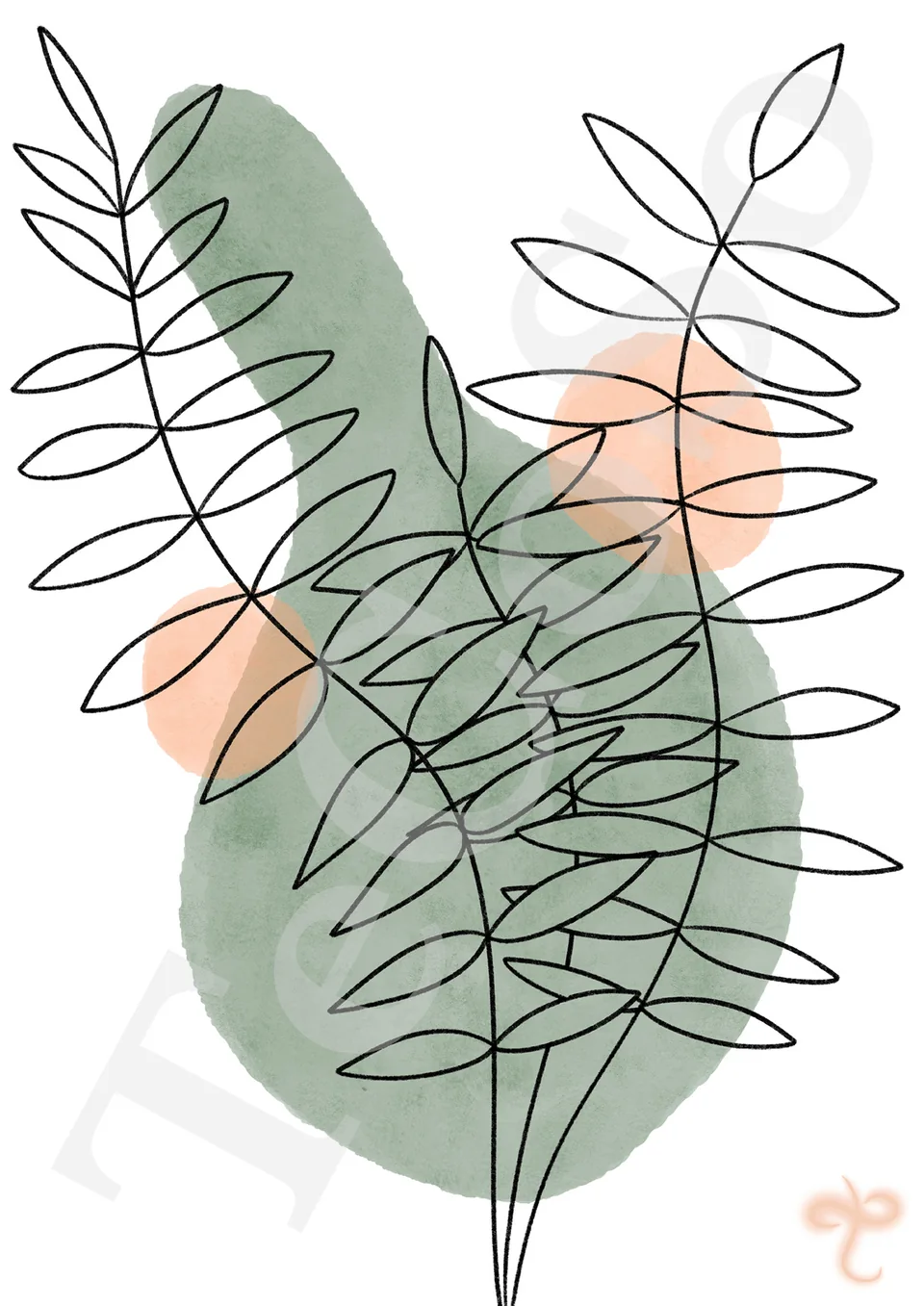 Illustration « Plante style aquarelle »