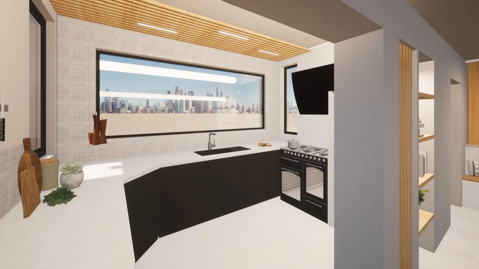 Concernant la nouvelle cuisine, elle possède maintenant une grande fenêtre offrant une superbe vue sur le paysage.