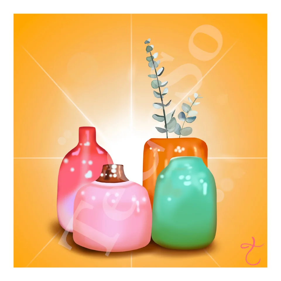 Illustration « Vases colorés »